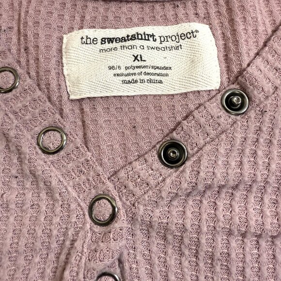 Sweatshirt Project: Pink Waffle Knit Top- Women’s XL – Casual Pullover - Picture 6 of 7